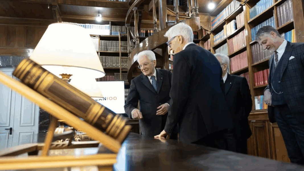 Il Presidente Mattarella in visita a Palazzo Treccani